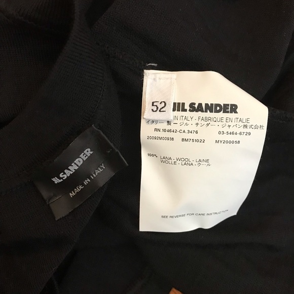 JIL SANDER mens Black v-neck wool pullover sweater top - Picture 7 of 8